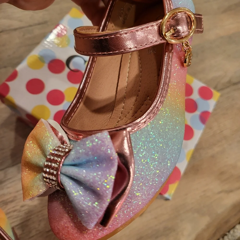 Glittery Pastel Kids Mary Jane Shoes